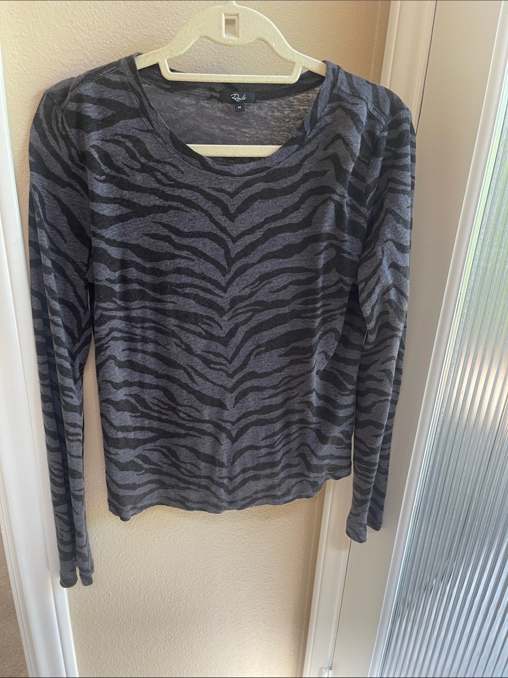 Rails Black and Gray Zebra-Print Long Sleeve Tee